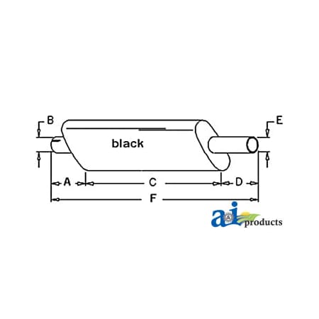 A & I Products Muffler 51.5" x13" x6" A-70268785